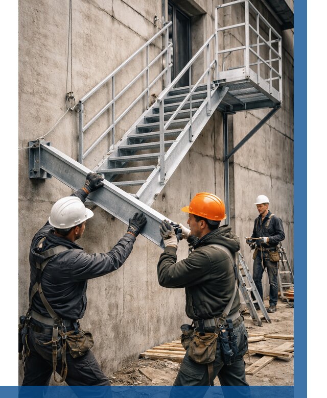 Монтаж металлических лестниц в Каменске-Уральском от 15957 р. | ВЫСОТНИК-Кмн