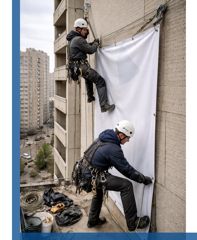 Профессиональный монтаж баннеров на фасаде в Каменске-Уральском