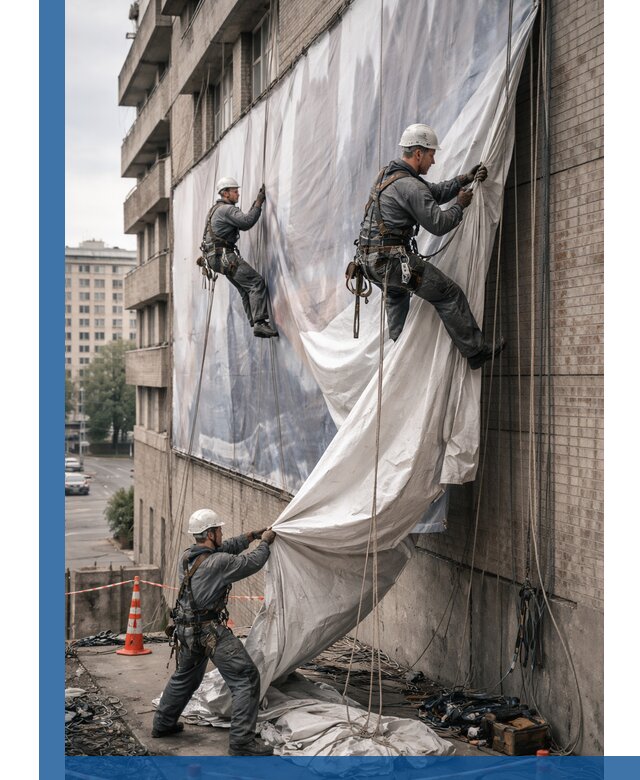 Демонтаж баннеров с фасада в Каменске-Уральском оперативно и безопасно
