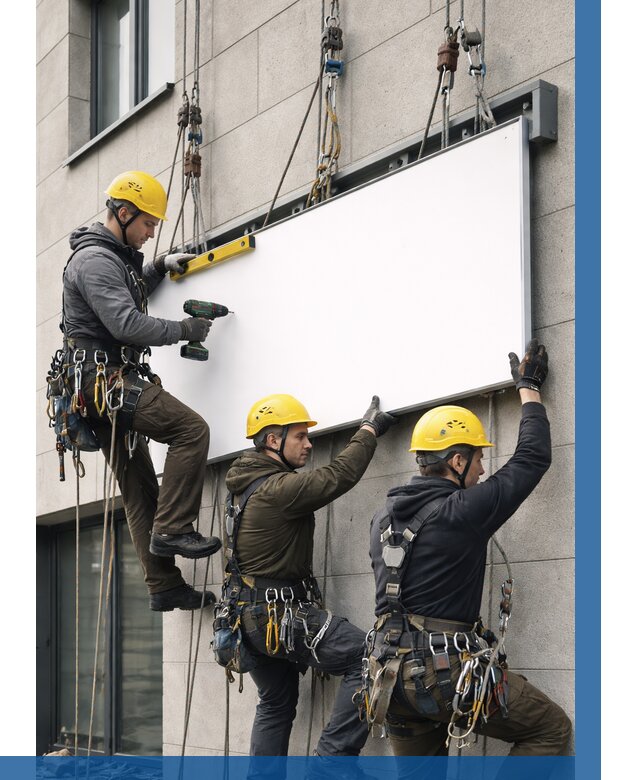 Монтаж рекламной вывески в Каменске-Уральском от 8510 р. | ВЫСОТНИК-Кмн