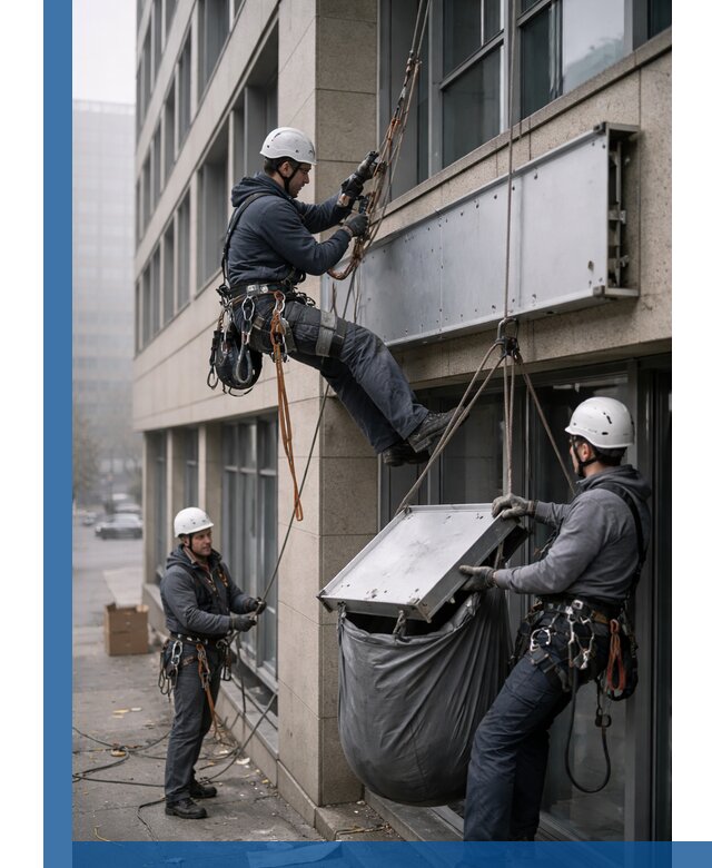 Демонтаж рекламной вывески с высотными работами в Каменске-Уральском