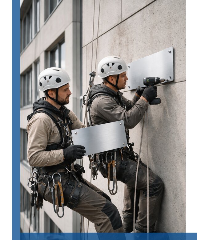 Монтаж табличек и указателей в Каменске-Уральском для зданий и сооружений