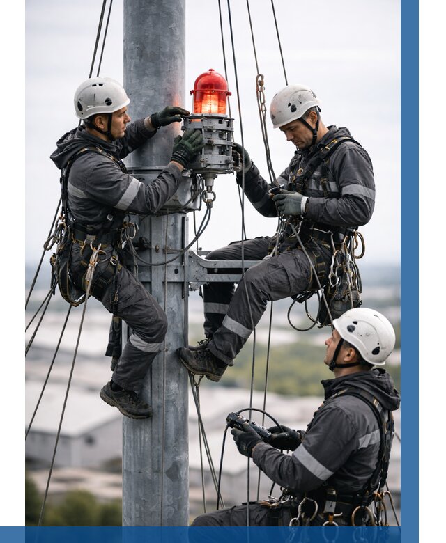 Монтаж заградительных огней в Каменске-Уральском от 9042 р. | ВЫСОТНИК-Кмн