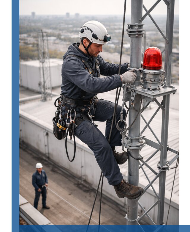 Монтаж заградительных огней и обслуживание объектов в Каменске-Уральском