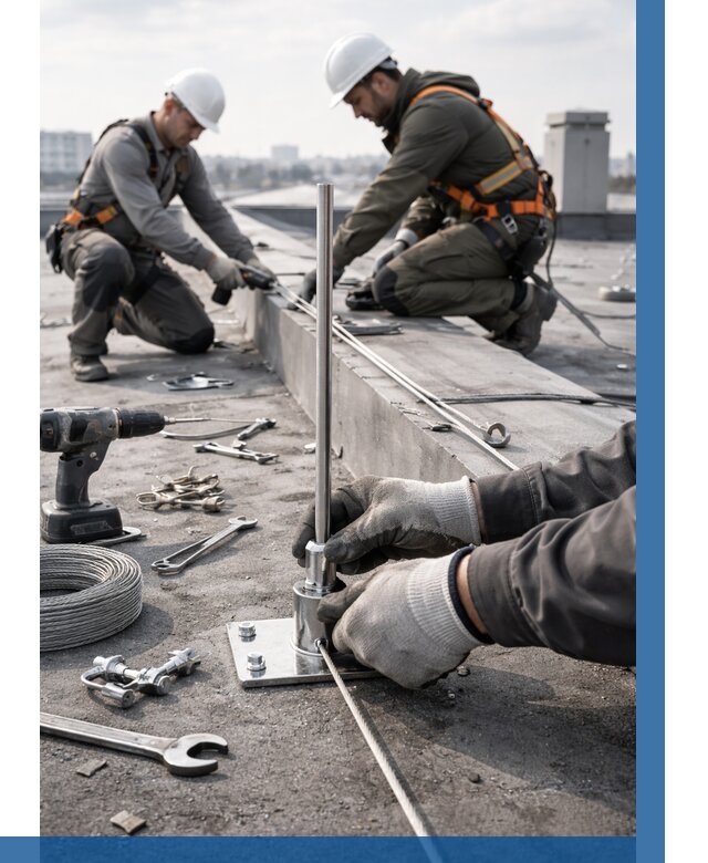 Монтаж молниезащиты на кровле в Каменске-Уральском цена от 26595 р. | ВЫСОТНИК-Кмн