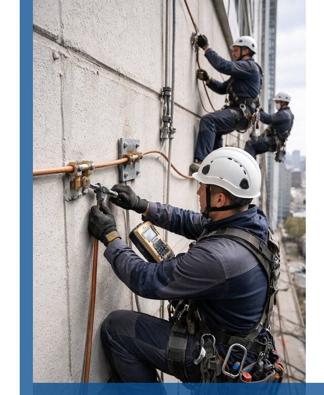 Монтаж системы заземления здания и молниезащиты в Каменске-Уральском