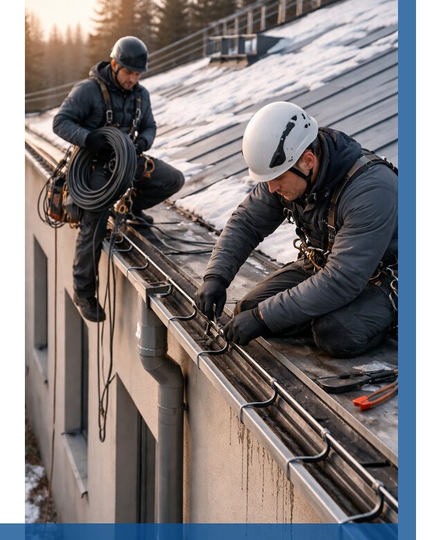 Монтаж греющего кабеля на кровле в Каменске-Уральском от 479 р. | ВЫСОТНИК-Кмн