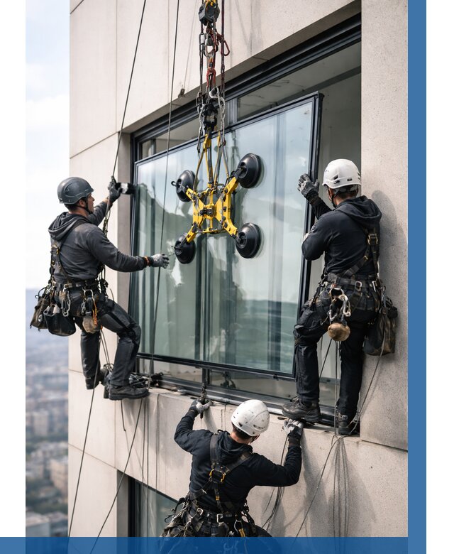 Монтаж стеклопакетов на высоте в Каменске-Уральском от 3404 р. | ВЫСОТНИК-Кмн