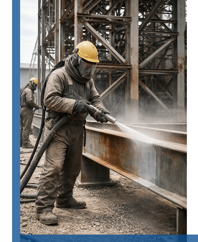 Пескоструйная очистка металлоконструкций в Каменске-Уральском промышленная