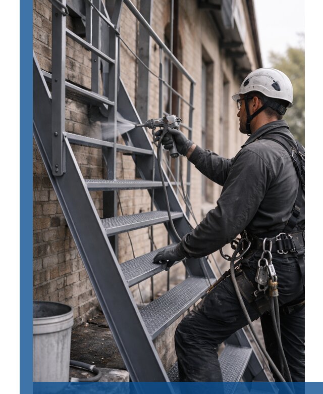 Покраска и антикоррозионная защита пожарных лестниц в Каменске-Уральском