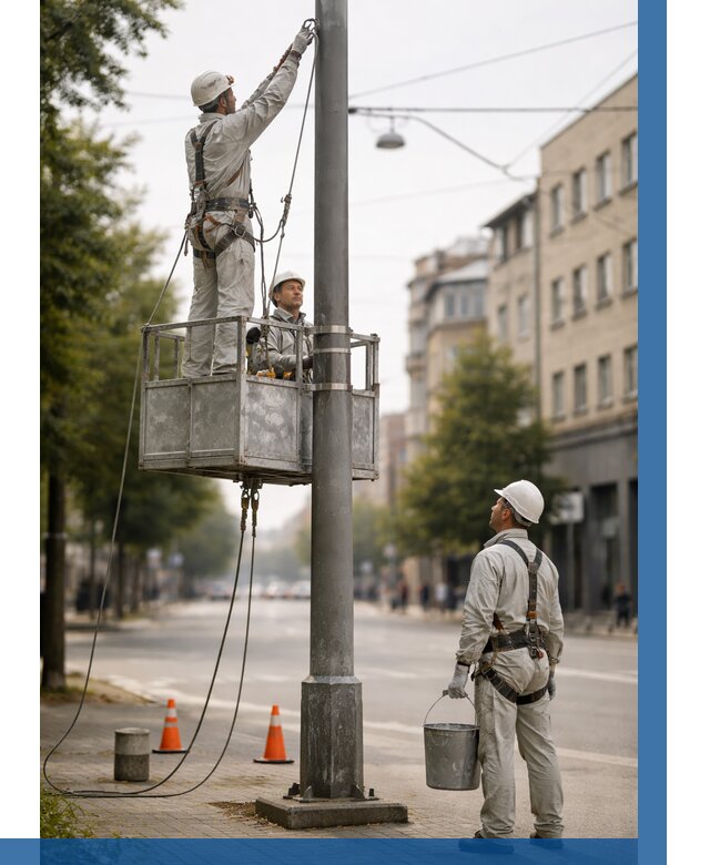 Покраска опор освещения в Каменске-Уральском от 5319 р. | ВЫСОТНИК-Кмн