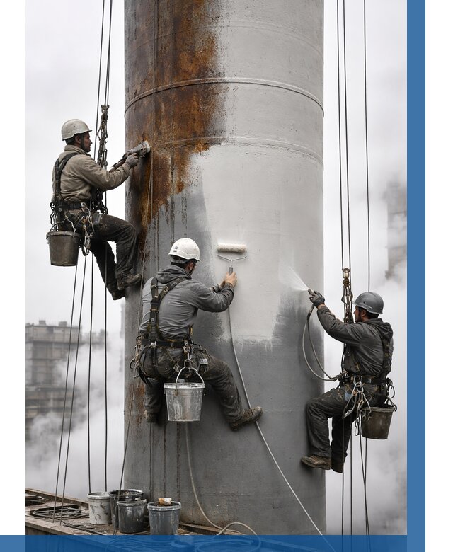 Покраска дымовых труб в Каменске-Уральском от 9042 р. | ВЫСОТНИК-Кмн