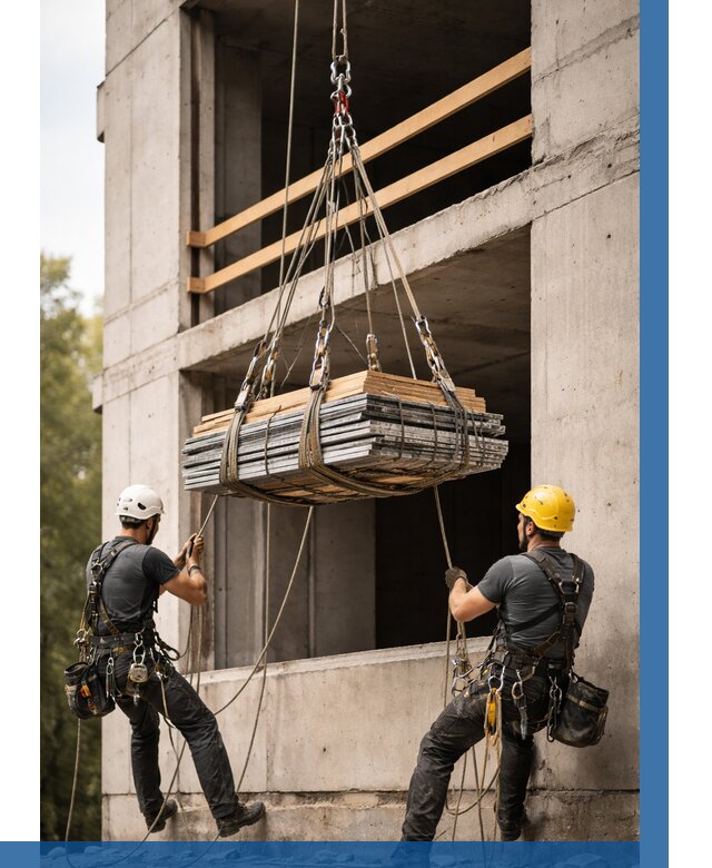 Подъем материала на этаж веревками в Каменске-Уральском от 1596 р. | ВЫСОТНИК-Кмн