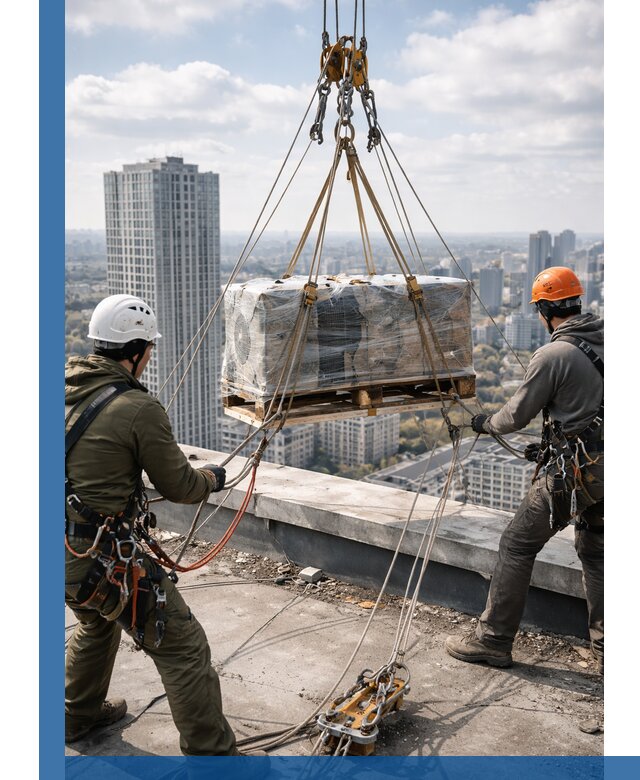 Подъем и монтаж крупногабаритных грузов на крышу в Каменске-Уральском