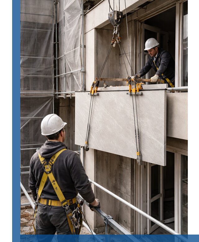 Подъем керамогранита на этаж в Каменске-Уральском грузчиками и техникой