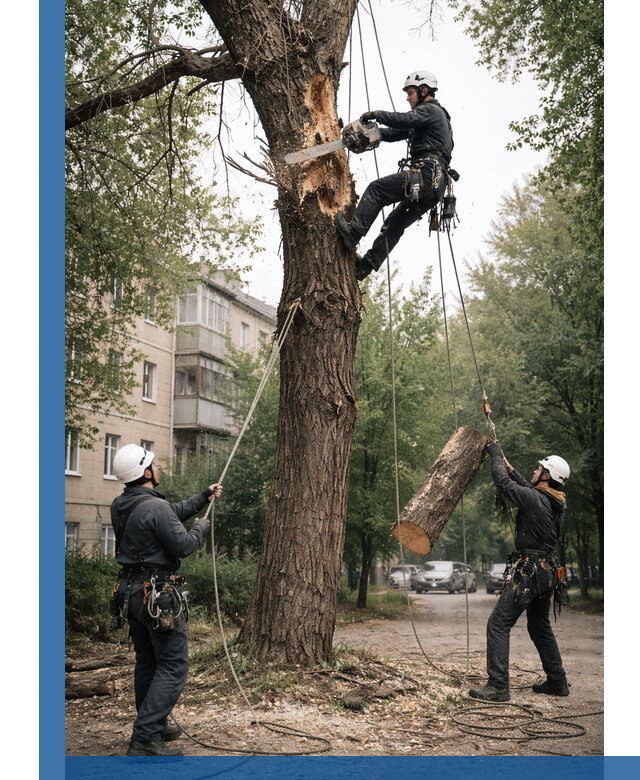 Срочное удаление аварийных деревьев в Каменске-Уральском с гарантией безопасности