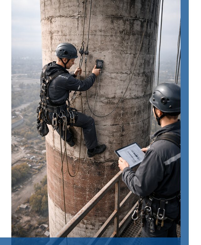 Обследование дымовой трубы в Каменске-Уральском от 8510 р. | ВЫСОТНИК-Кмн