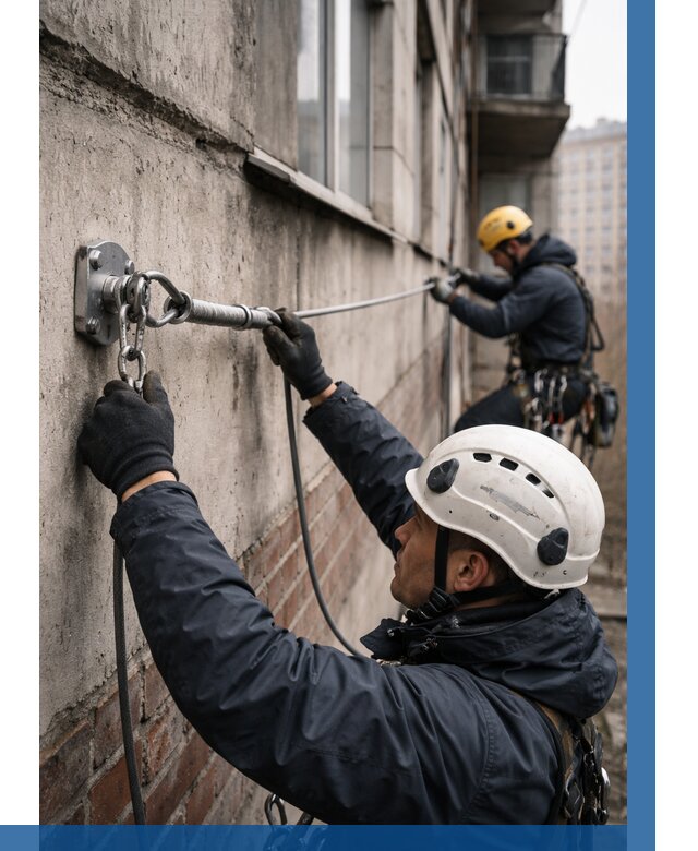 Монтаж анкерных линий в Каменске-Уральском от 3191 р. | ВЫСОТНИК-Кмн