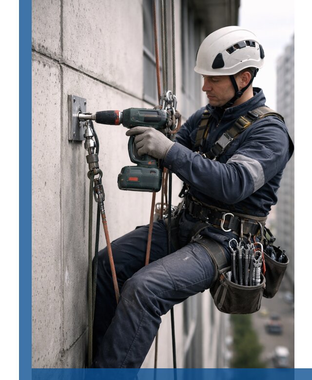 Установка анкерных точек для высотных работ в Каменске-Уральском